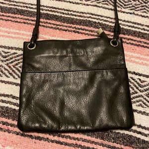 Margot Genuine Leather Black Crossbody Purse